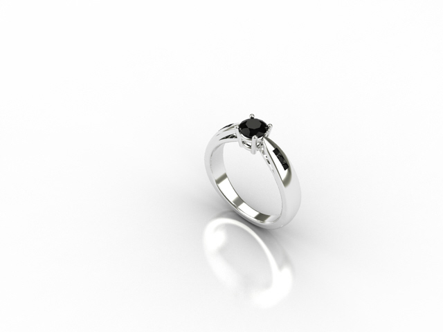 18 carat white gold ring with black diamonds